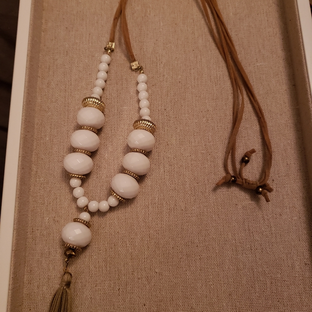 White beaded necklace